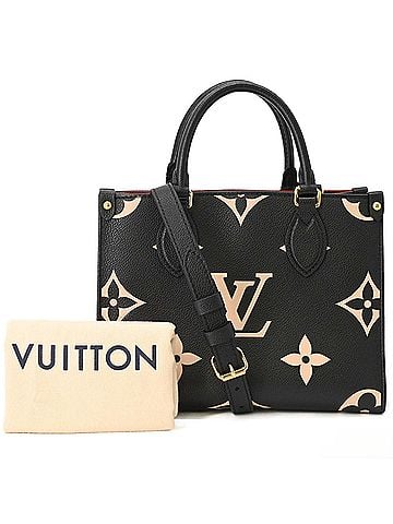 Louis Vuitton LOUIS VUITTON Monogram OnTheGo PM Handbag Shoulder Bag Leather Black M45659 (view 1)