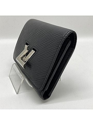 Louis Vuitton LOUIS VUITTON Portefeuille Twist Compact Tri-fold Wallet Epi Noir M64414 R-C IC chip detected (view 2)
