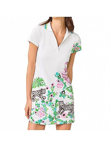 Lilly Pulitzer Women's Cayo Costa Dress in Resort White Royal Zoo Engineered Luxletic (view 2)