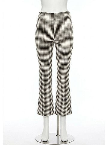Vince. Niki Mid Rise Crop Flare Pants in Gingham (view 1)