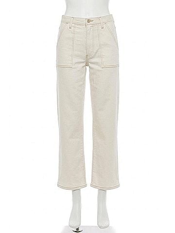 FRAME Trapunto Straight Jean in Au Natural Clean (view 1)