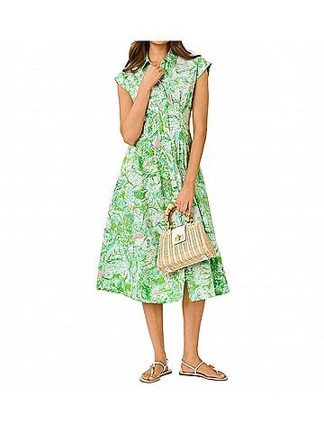 Lilly Pulitzer Tonya Midi Shirt Dress in Resort White Ship To Shore (view 2)
