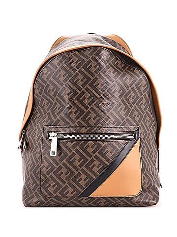 Fendi Chiodo Backpack Zucca Coated Canvas with Leather Medium (view 1)